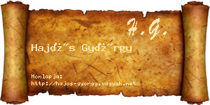 Hajós György névjegykártya